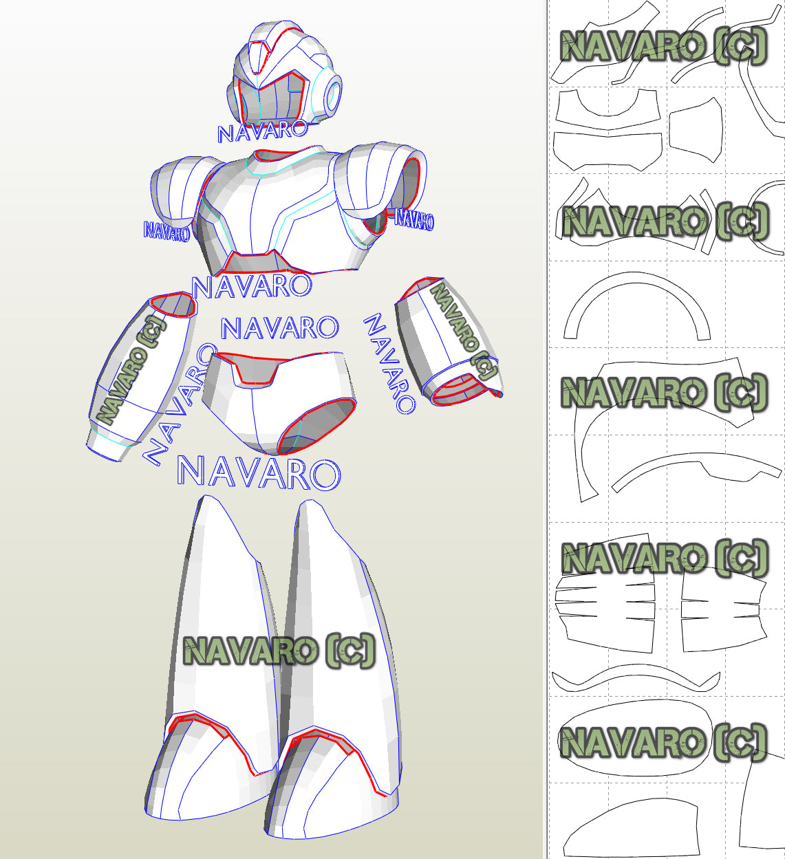 megaman x pepakura files