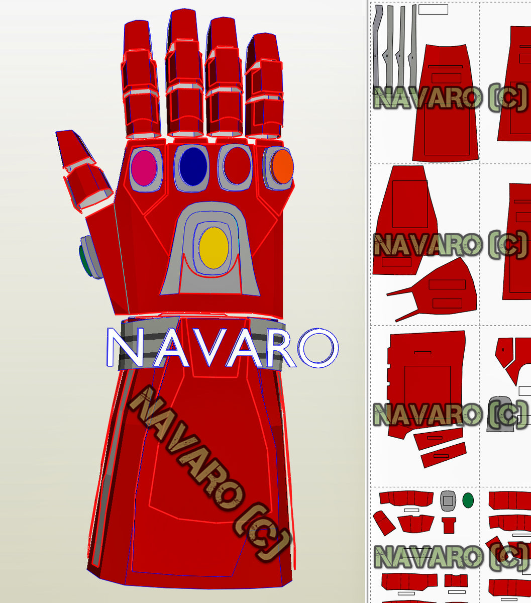 Endgame Nano Gauntlet (Foam Template) - Nano Gauntlet Pepakura – NAVARO