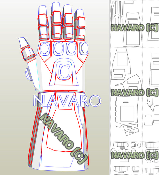 Endgame Nano Gauntlet (Foam Template) - Iron Man Nano Gauntlet Pepakura ...