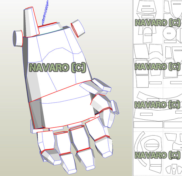 Neon Strike Vi Gauntlet Template | League Of Legends Pepakura Files ...