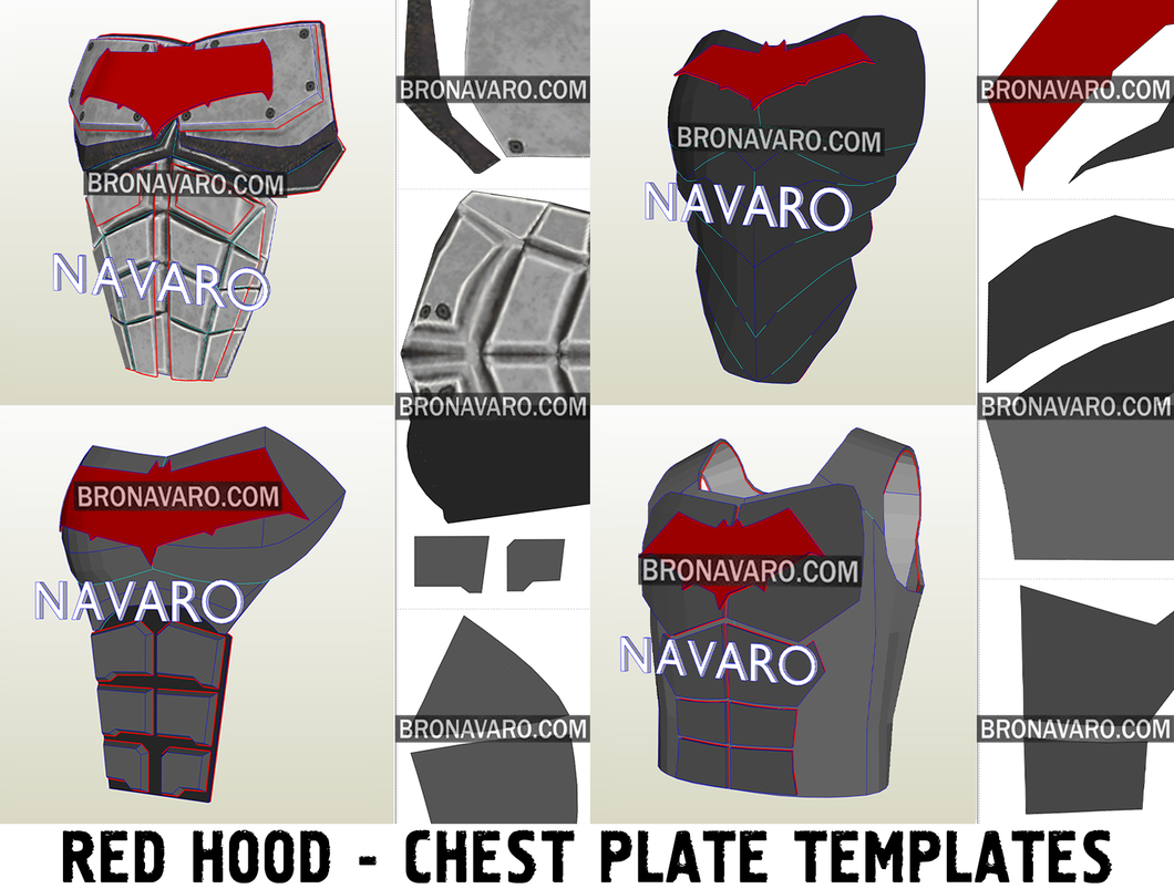 RED HOOD Armor Foam Template Jason Todd Armor Pepakura NAVARO