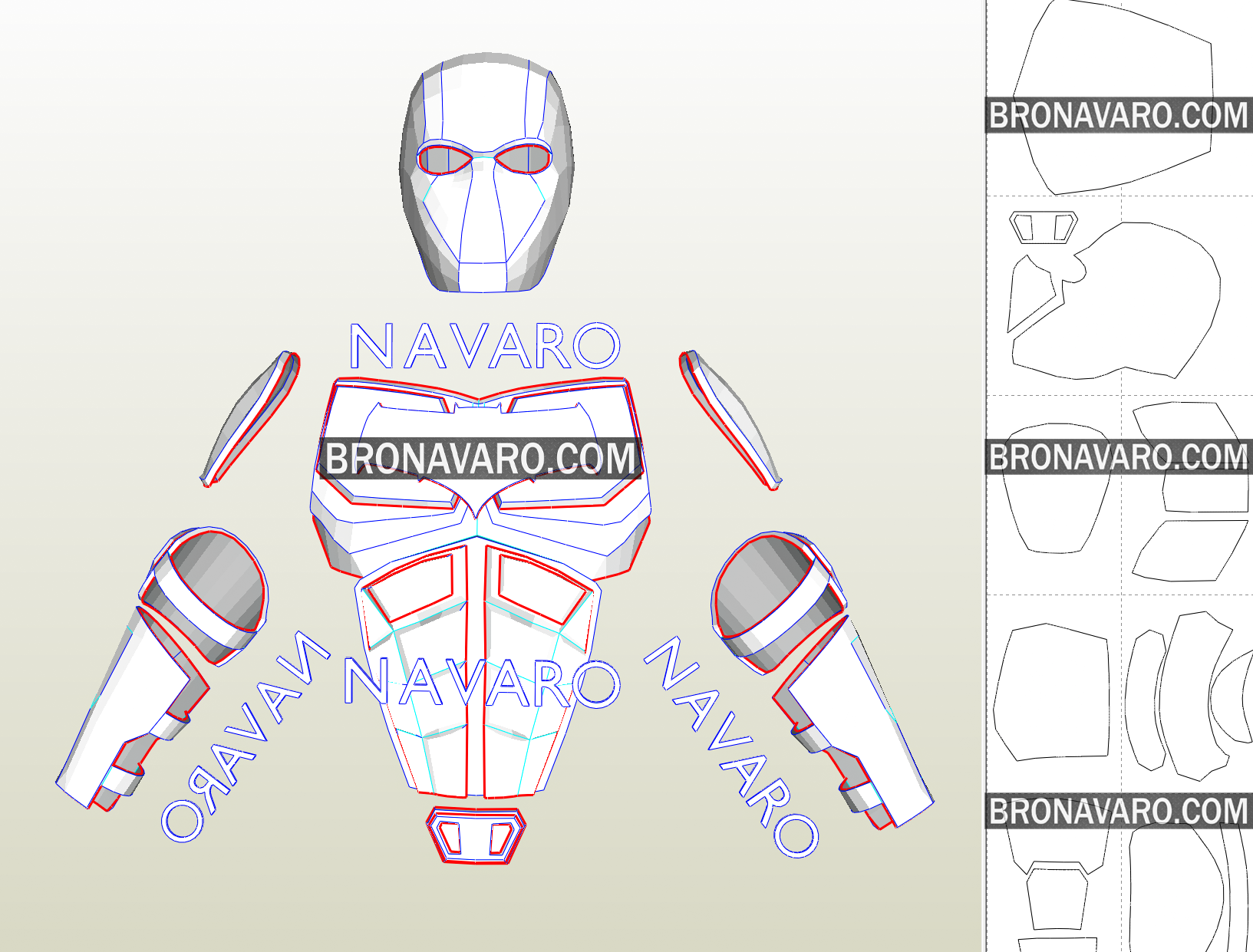 RED HOOD Armor Template | Jason Todd Armor Pepakura – NAVARO