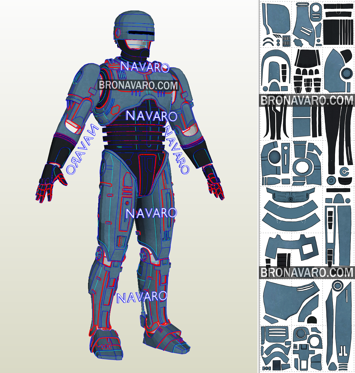ROBOCOP (1987) Cosplay Armor Template - Robocop Pepakura – NAVARO