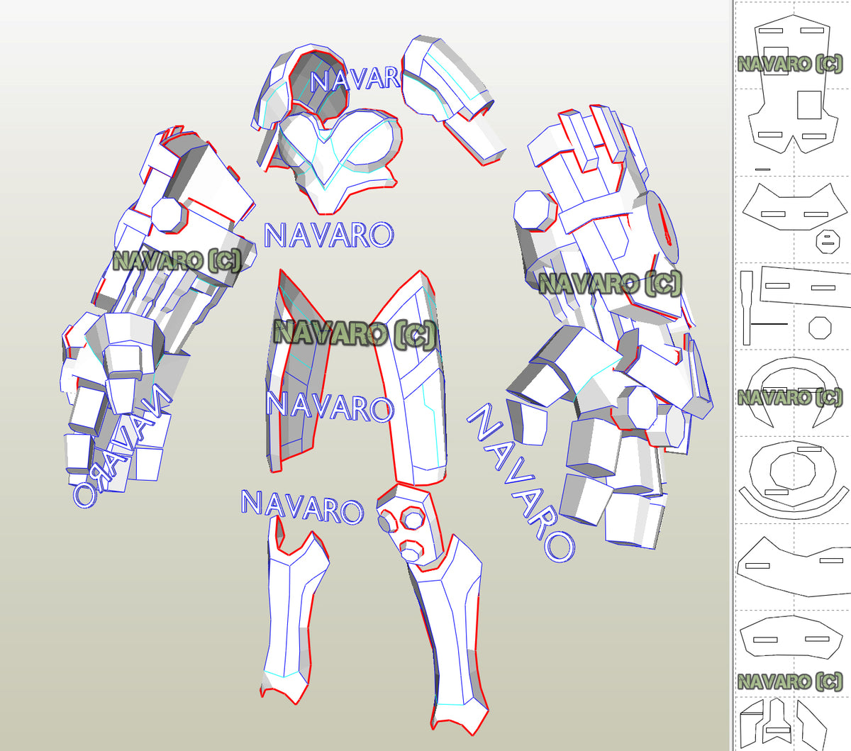 Vi Cosplay Armor Template | League of Legends Pepakura – NAVARO