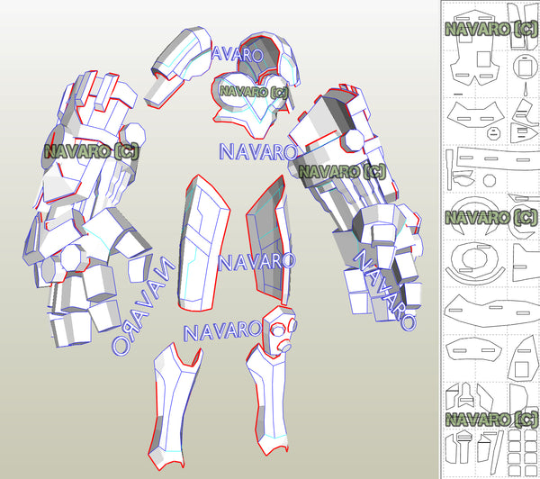 Vi Cosplay Armor Template | League of Legends Pepakura – NAVARO