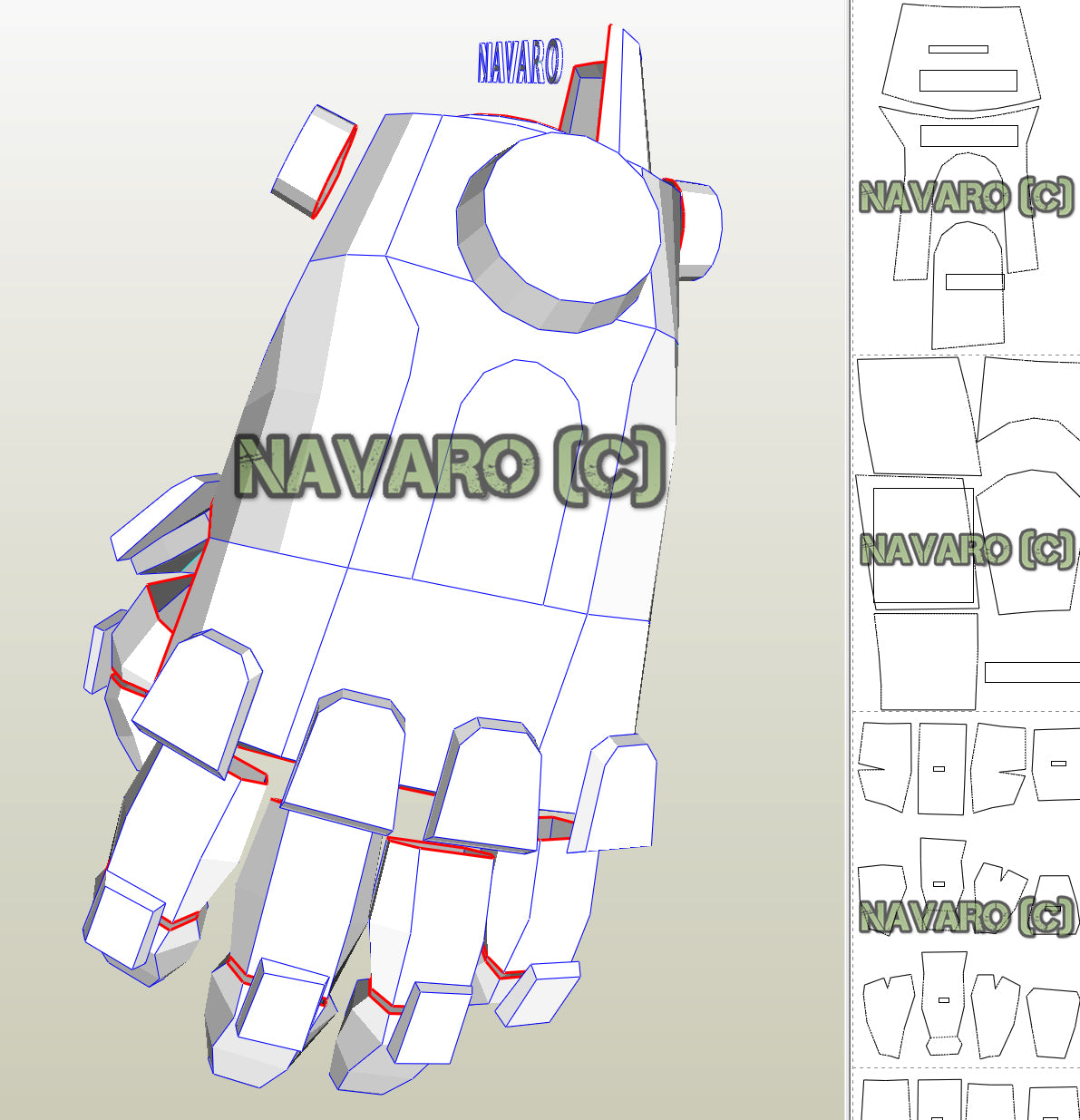 Neon Strike Vi Gauntlet Template | League Of Legends Pepakura Files ...