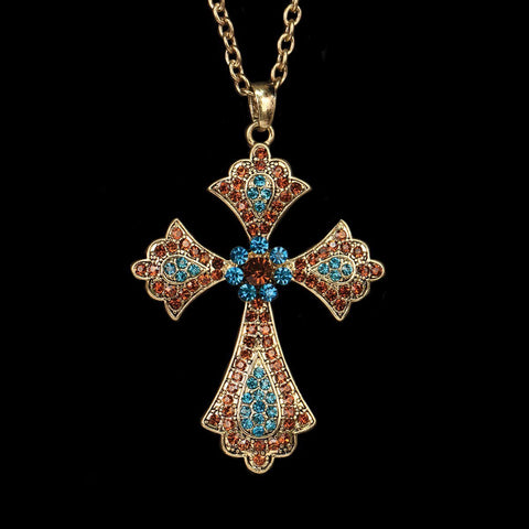 Medici Jeweled Cross Necklace
