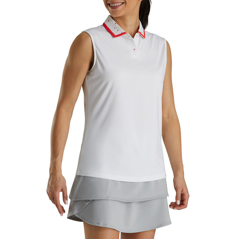 FootJoy Women's Spot Print Golf Polo Blue Jay 27494 - Carl's Golfland