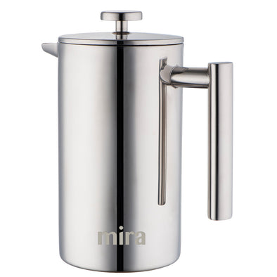 Lafeeca French Press Coffee Maker - Stainless Steel Double Wall Mirage Blue