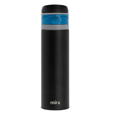 MIRA 18oz Insulated Tea Infuser Bottle, Stainless Steel Travel Thermos Mug,  Pearl Blue