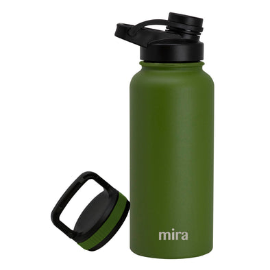 Stainless steel water bottle with spout lid 32 oz
