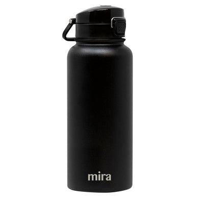 MIRA 32 oz Insulated Stainless Steel Water Bottle Thermos Flask, One Touch  Spout Lid Cap, Robin Blue 