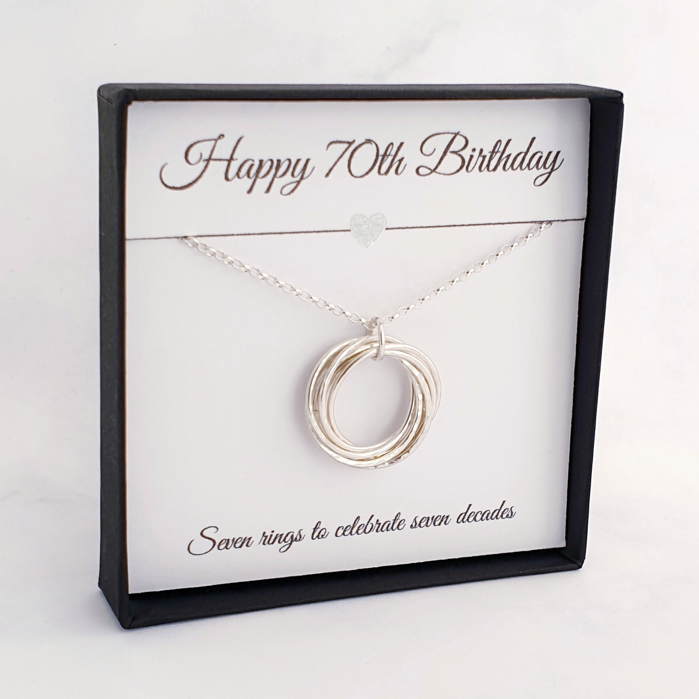 7 rings necklace for 70th birthday