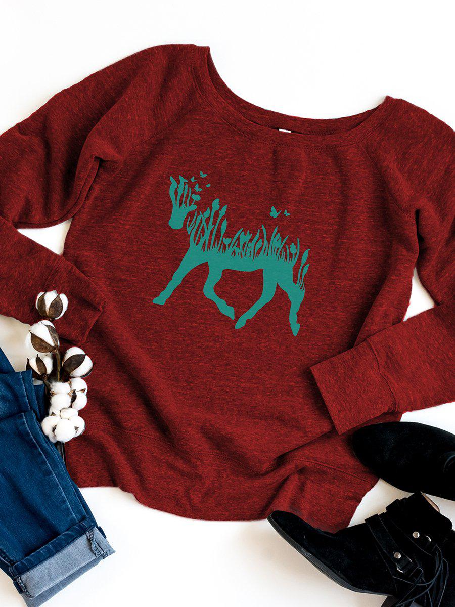 Nature Horse Womens Graphic Sweatshirt