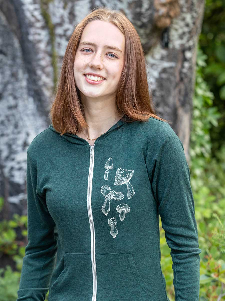 Mushrooms Zip Hoodie Sweatshirt for Men or Women