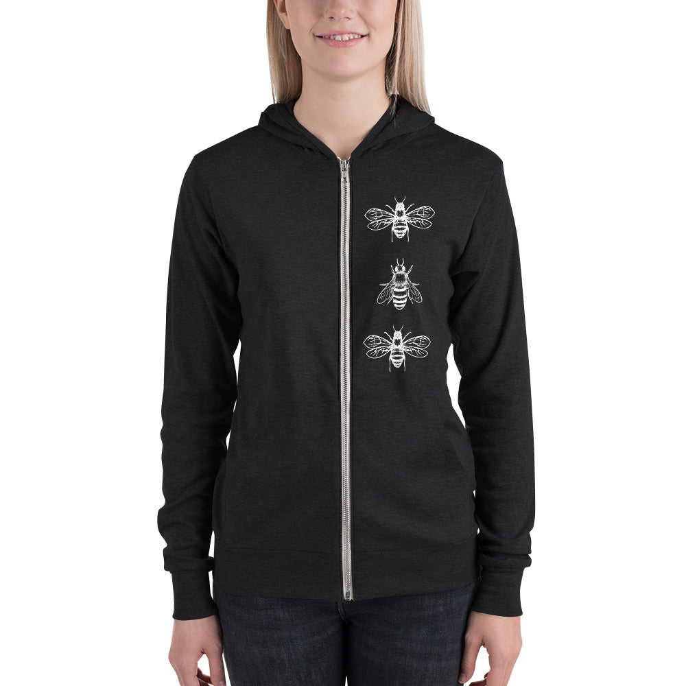 Honey Bees Zip Hoodie Sweatshirt for Men or Women