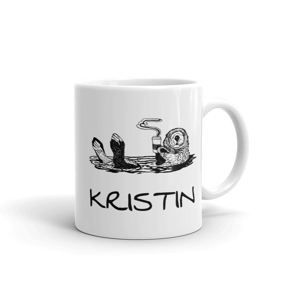 Otter Personalized Ceramic Coffee Mugs, Coffee Lover Gift