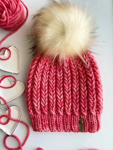 The Braided Hearts Beanie knitting pattern