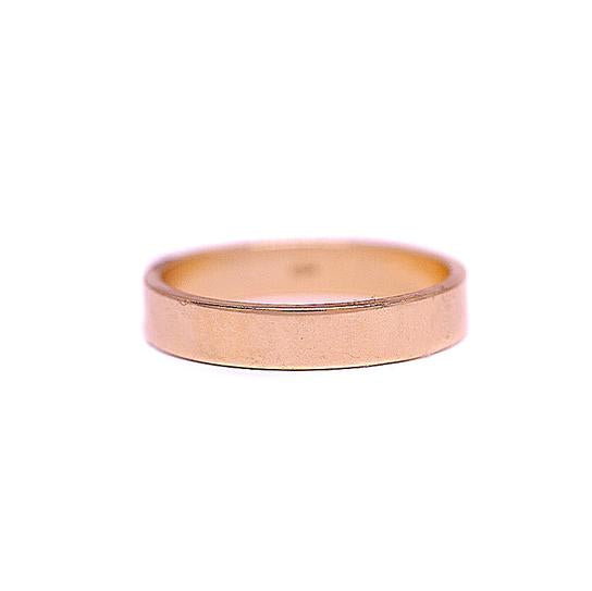 4mm Flat Rose Gold Men's Wedding Band