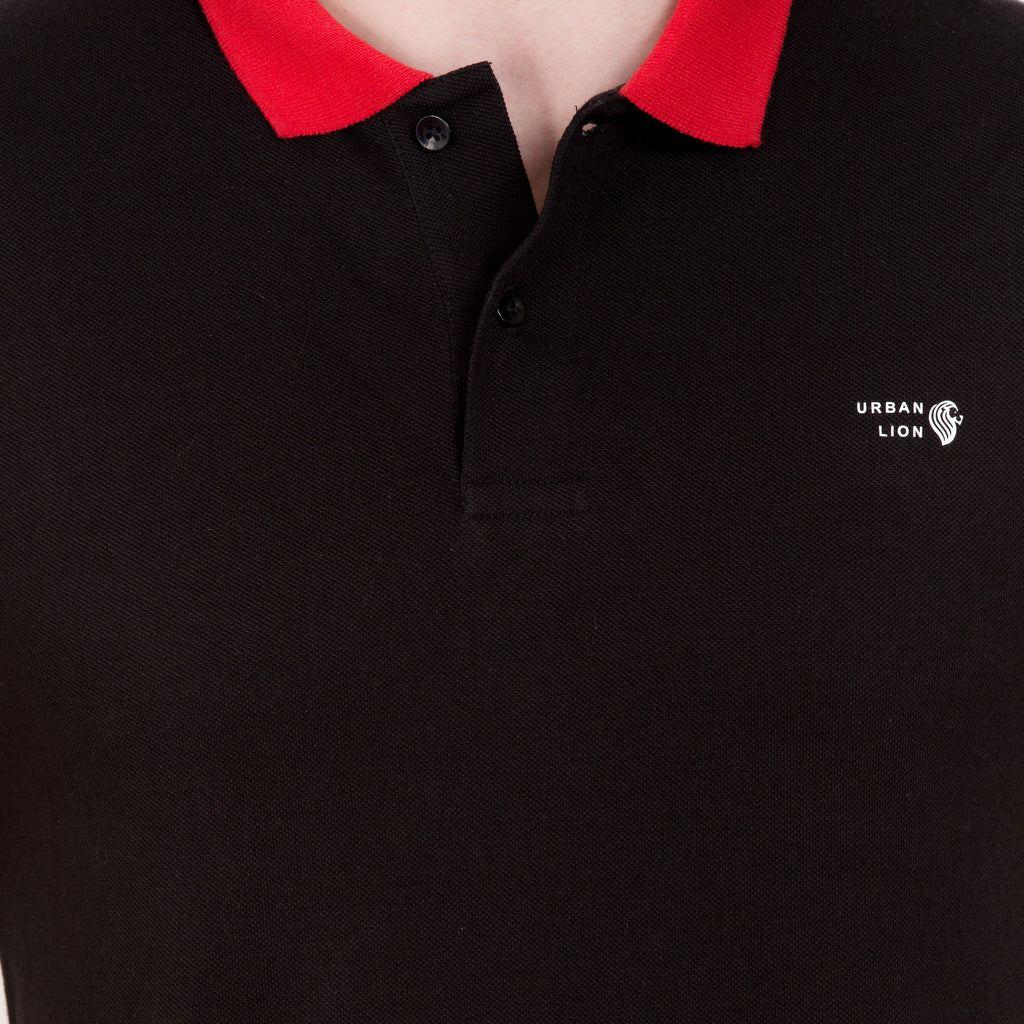 black polo red collar