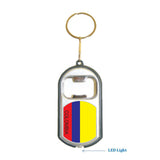 Colombia Flag 3 in 1 Bottle Opener LED Light KeyChain KeyRing Holder