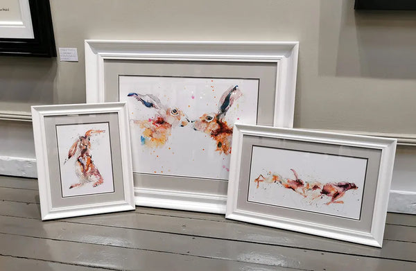 bespoke picture framing of hare prints