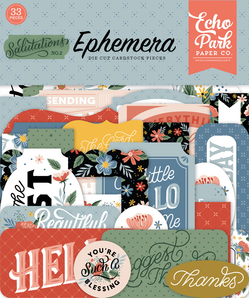 Echo Park Ephemera Die-Cuts - Salutations No.2