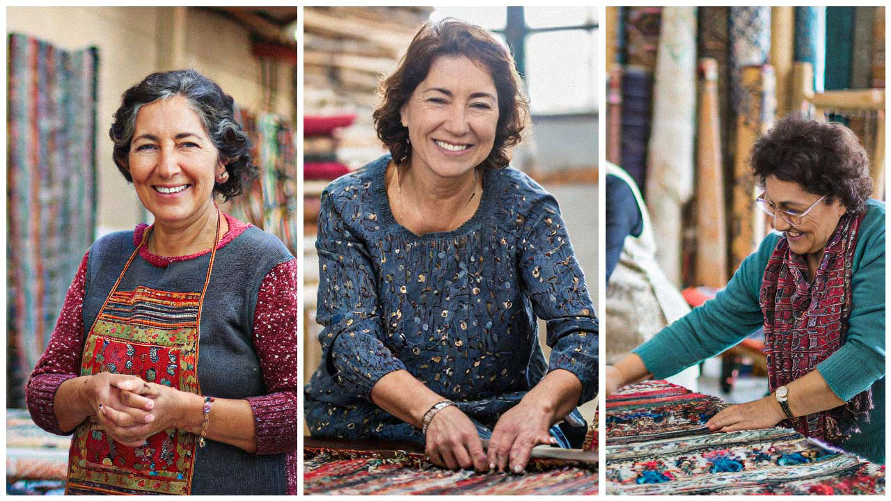 Turkish artisan women who craft kilim textiles.
