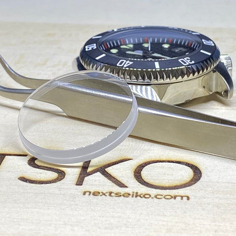 Seiko SKX007 double dome sapphire crystal with blue AR