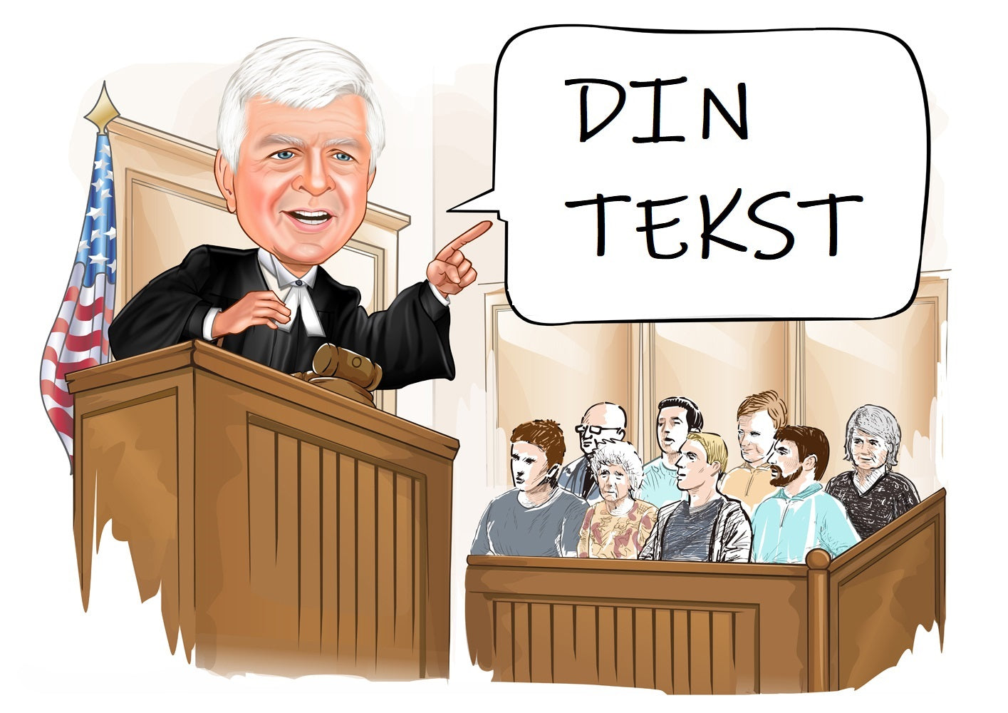 Billede af Jurist tema4 (1 person) - karikaturtegning efter dine fotos