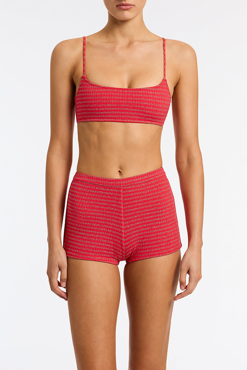 TRIANGL CELESTE   BERY Red Sparkle Short