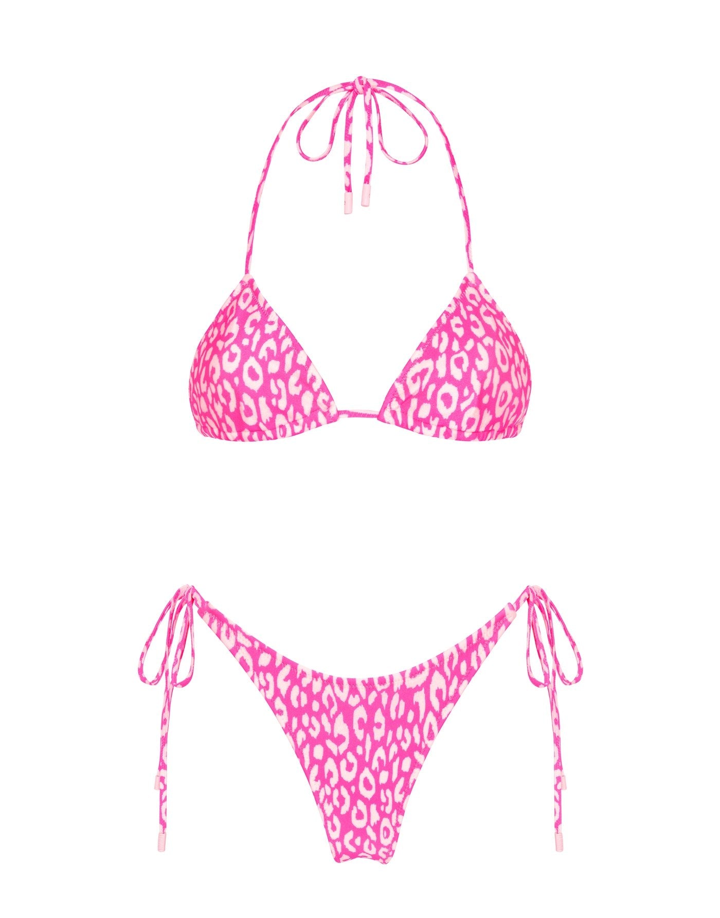 white and pink leopard bikini