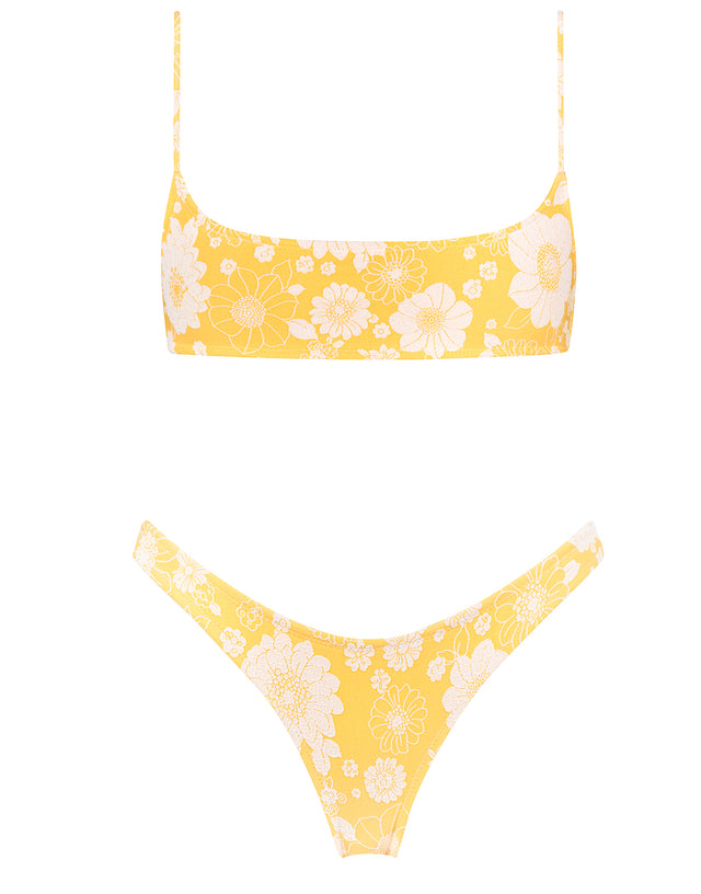 yellow triangl swimsuit