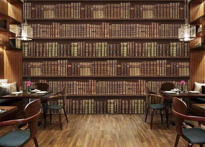 library wallpaper for walls