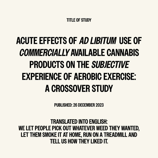 Acute Effects of Ad Libitum Use of Commercially Available Cannabis Products on the Subjective Experience of Aerobic Exercise: A Crossover Study