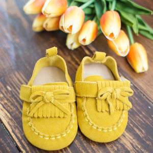 mustard yellow moccasins