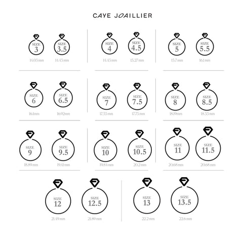 ring size chart for women