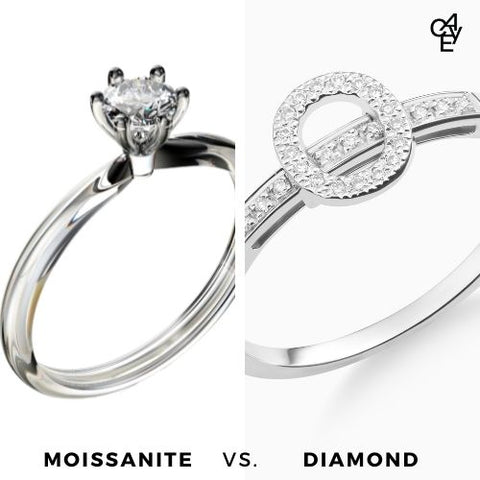 moissanite vs diamond difference look