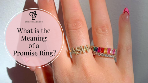 The meaning of a promise ring - woman's hand with 3 promise ring options