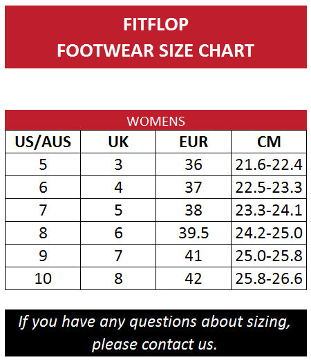 Fitflop Size Chart Mobile – Brand House Direct