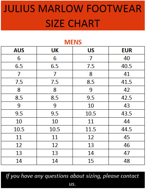 Julius Marlow Size Chart