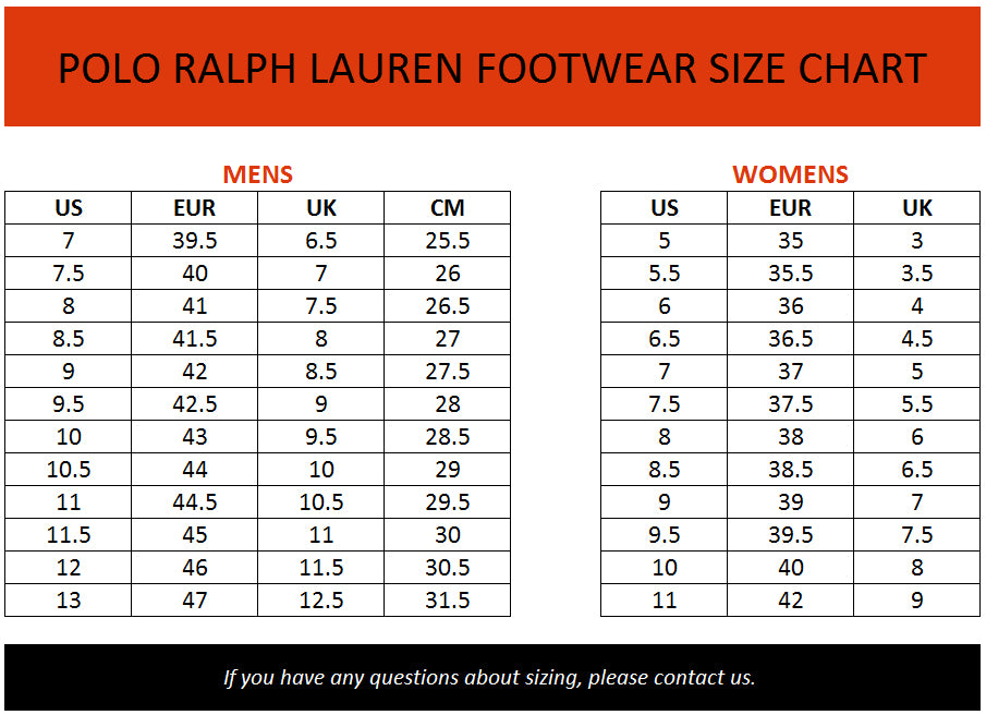 Polo Ralph Youth Size Chart