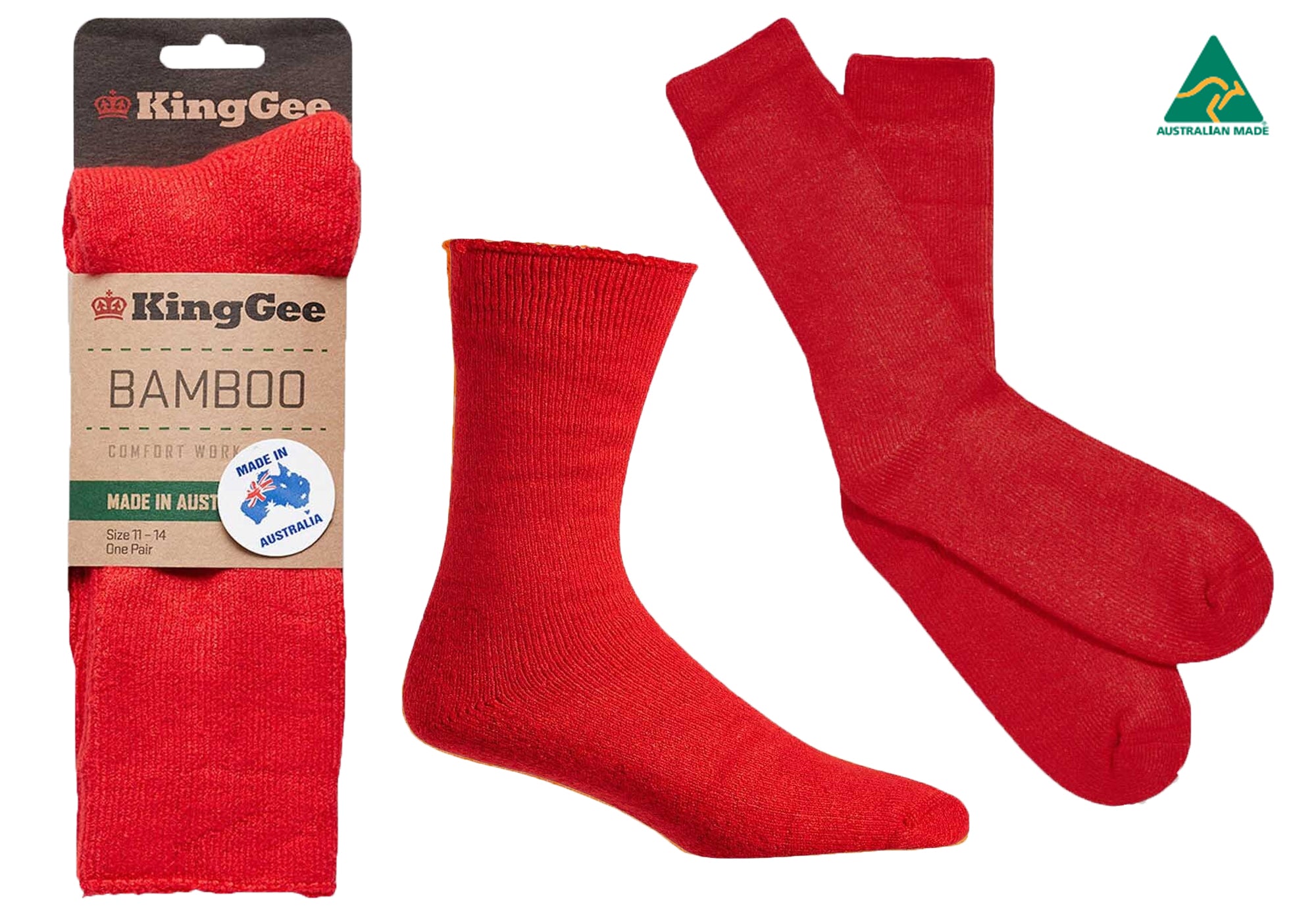 3 Pairs Of Kinggee Bambo Work Socks Made In Australia Mens - WorkWearZone - Bild 15 von 15