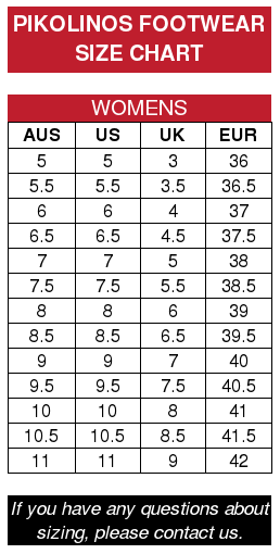 Pikolinos Size Chart Mobile – Brand House Direct