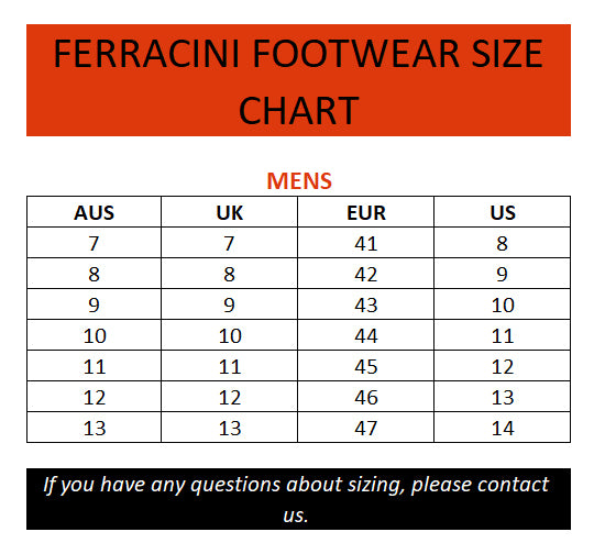 Ferracini Size Chart – Brand House Direct