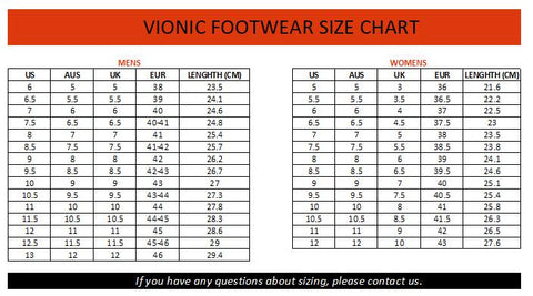Vionic Size Chart – Brand House Direct