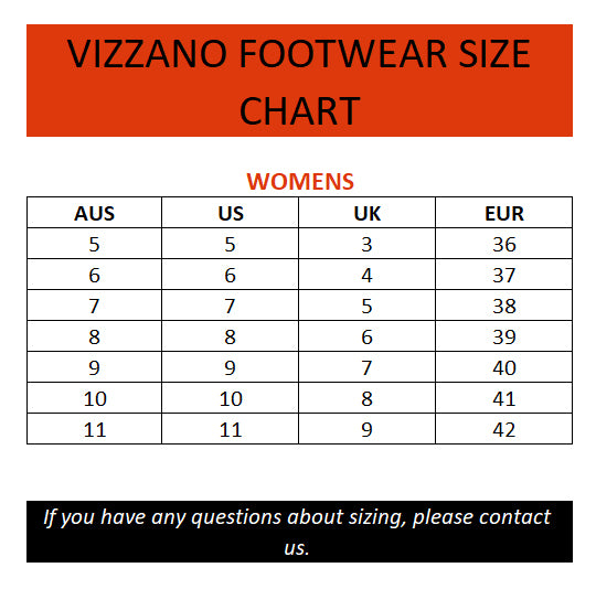 Vizzano Size Chart – Brand House Direct