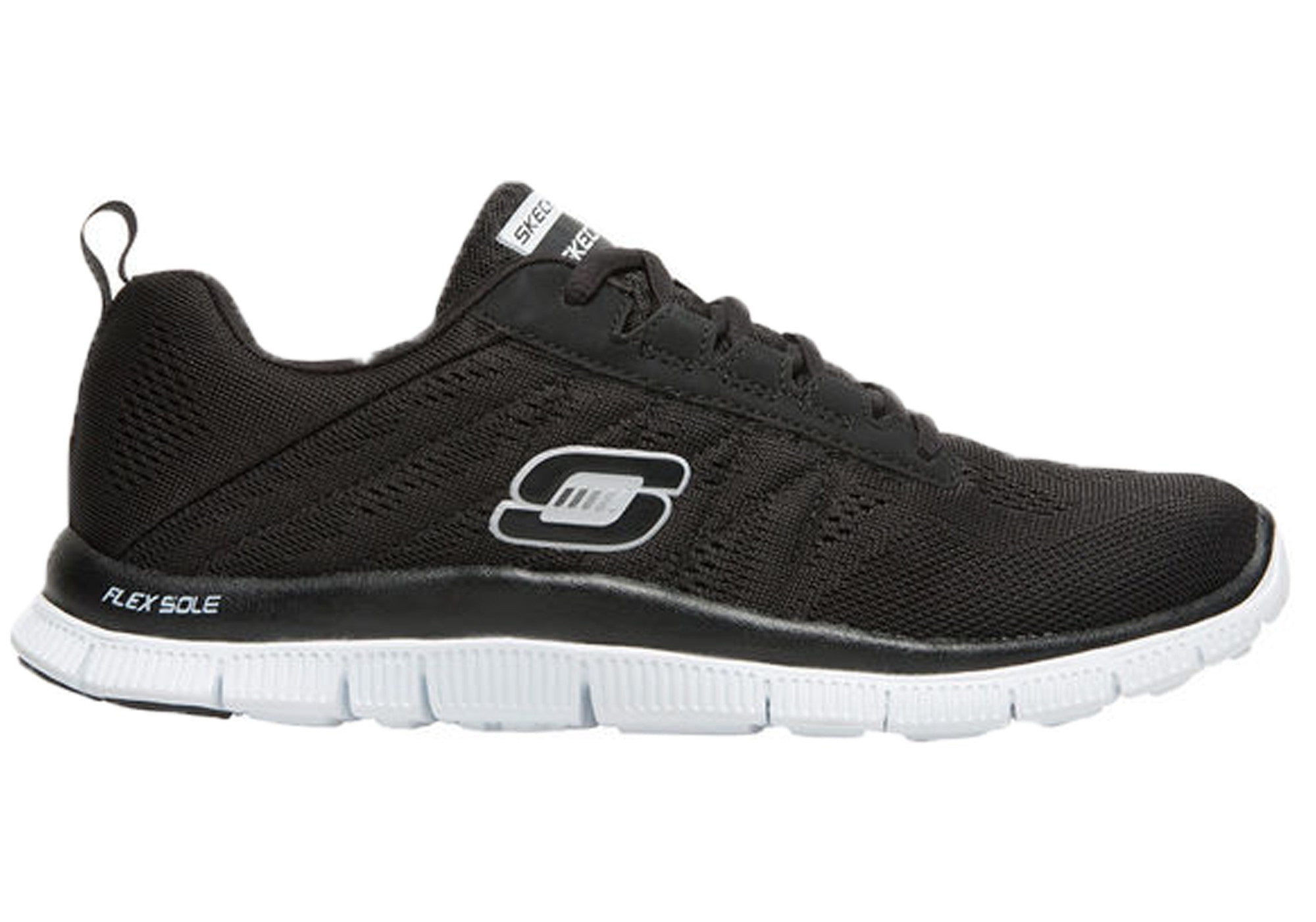 skechers black sole shoes