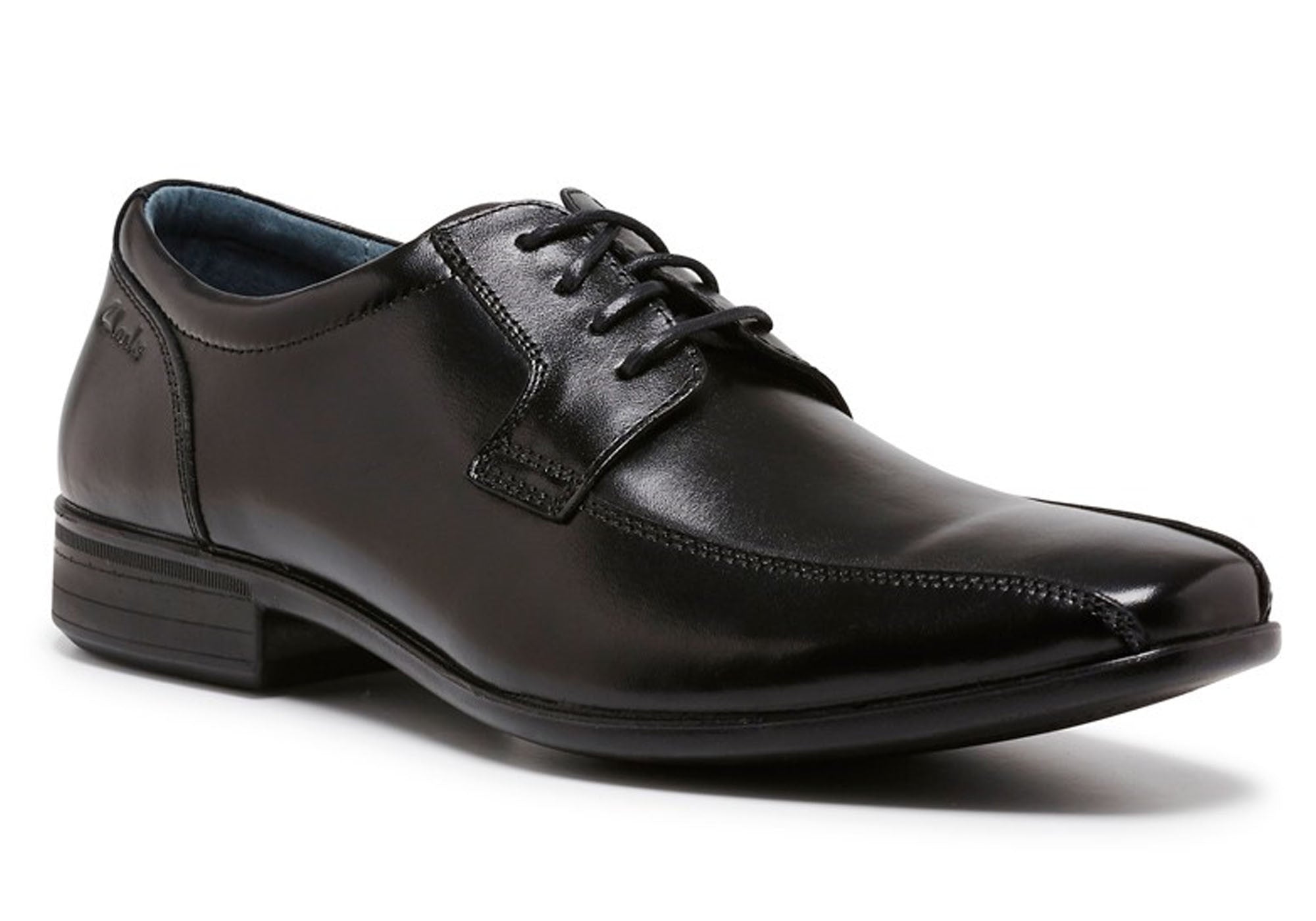 Clarks Camden Senior Boys Black Leather 