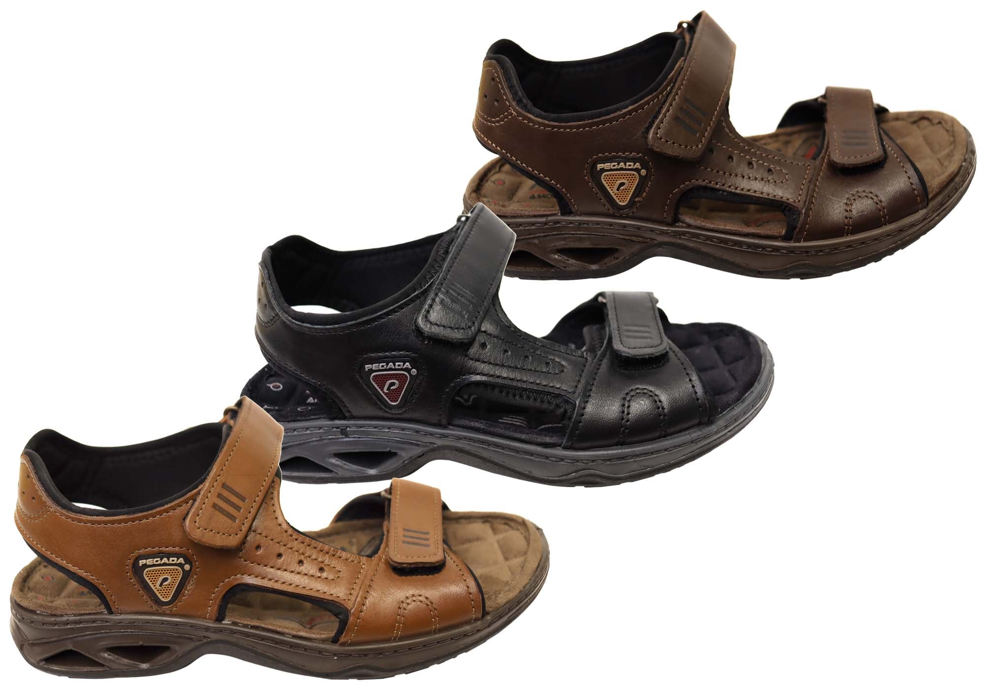 Mens Pegada Dusty Leather Adjustable Sandals Made In Brazil